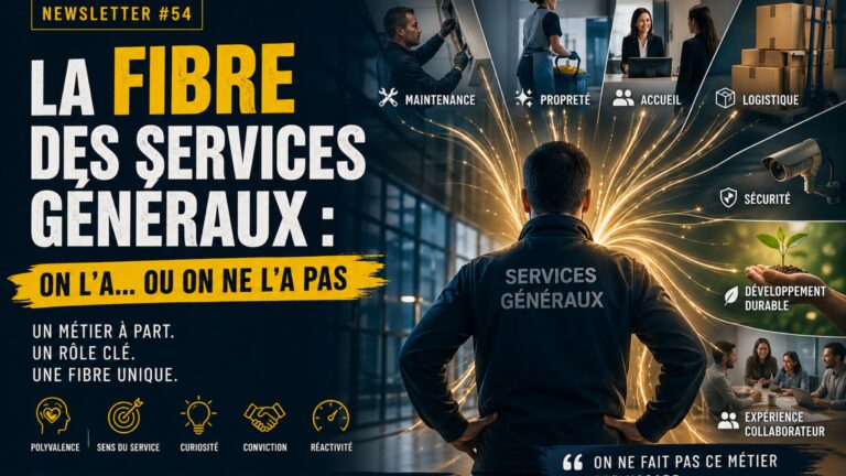 Dans La fibre des services généraux, un pro gère maintenance, propreté, accueil, logistique, sécurité et développement durable au quotidien en continu.